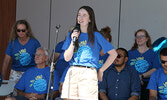 Blueberry Festival Coordinator Kayleigh Bates addressed dignitaries and guests at the opening ceremonies for the 42nd Annual Sioux Lookout Blueberry Festival.     Tim Brody / Bulletin Photo