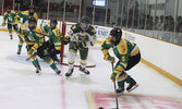 Bombers Assistant Captain Alex Lucas (#24) skates after the puck in the North Stars zone.     Tim Brody / Bulletin Photo