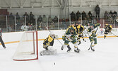 The Sioux Lookout Bombers in action against the Red Lake Miners on Oct. 11, 2024. The Bombers and Miners split a two game series this past weekend. The two teams will face each other in the first round of the SIJHL playoffs, which begin on Friday evening.