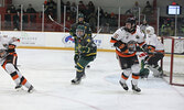 The Sioux Lookout Bombers in action against the visiting Kam River Fighting Walleye.     Tim Brody / Bulletin Photo