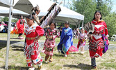 Dancers take part in the powwow at the hospital grounds.    Tim Brody / Bulletin Photo 