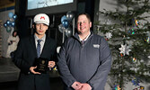 Damien Koostachin receives the Jr. Male Athlete Of the Year Award. Tim Brody / Bulletin Photo