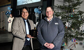 Tyreese Skunk receives the Sr. Male Athlete of the Year Award. Tim Brody / Bulletin Photo
