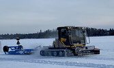 A OPTA trail groomer works on the trails.     Photo courtesy Ojibway Power Toboggan Association