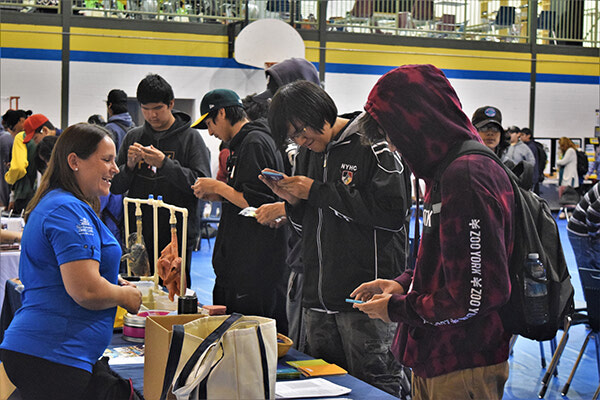 PFFNHS students explored a variety of booths during their student orientation that displayed local programs and resources that are accessible to them. - Jesse Bonello / Bulletin Photos